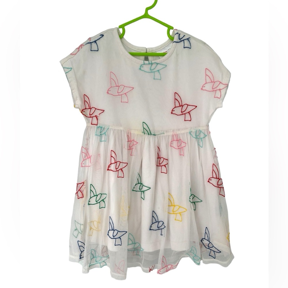 Hanna Andersson Bird Embroidered Tulle Dress – Size 4 (100 cm)